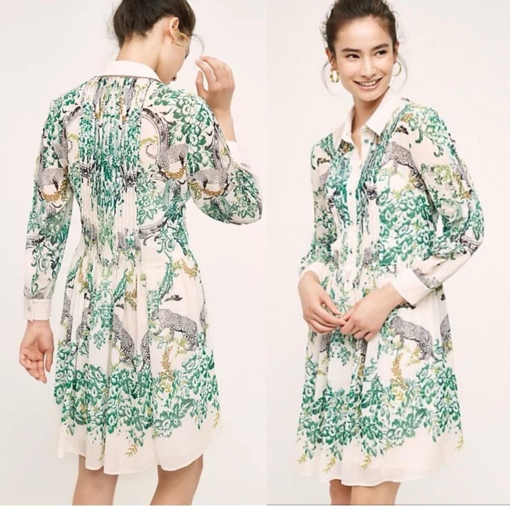 Anthropologie Maeve Ria Dropwaist Shirtdress size 0